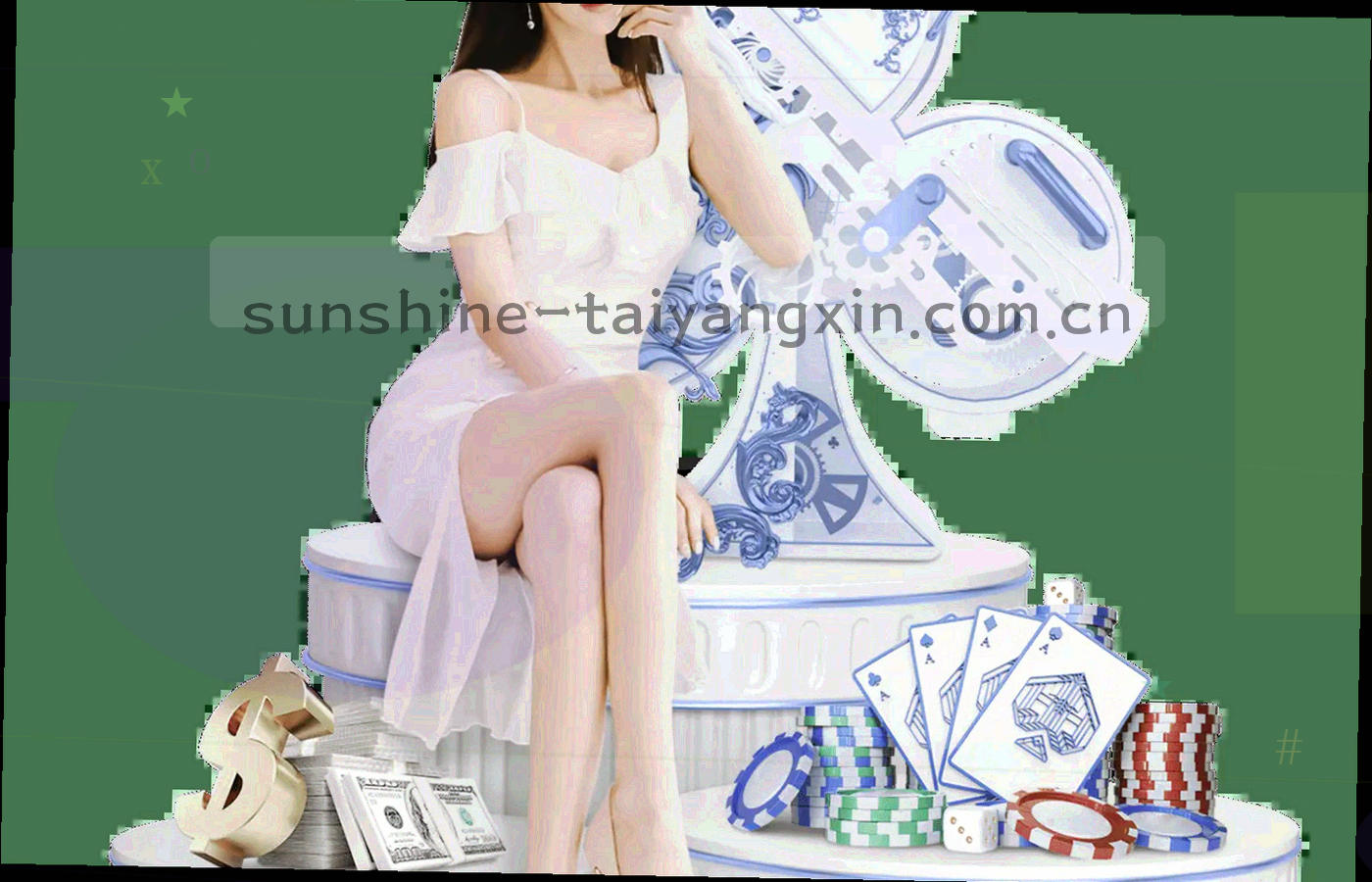 三亚方向的抽象海岸线与暖色光晕方位示意，用于说明前往会馆的大致方向